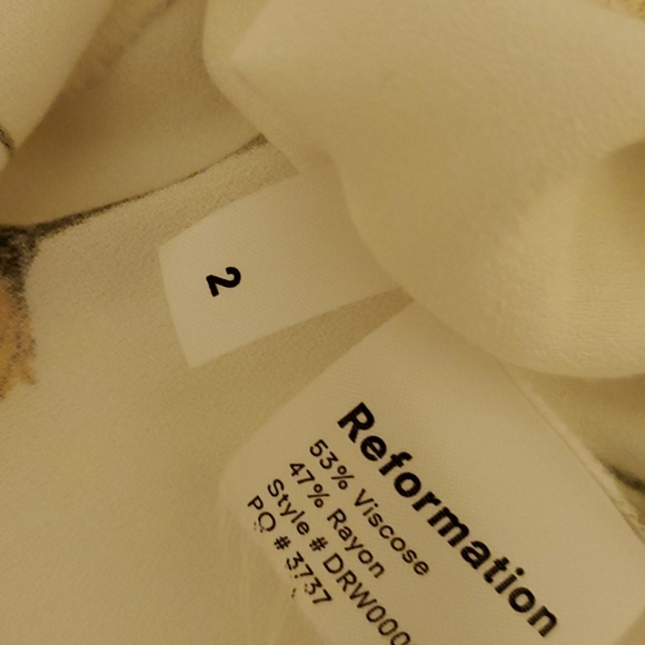 Reformation Prairie Dress White Floral 2 Long - Picture 6 of 7